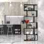 Homfa Scaffale Libreria Mobile Soggiorno in Legno Mobile per Archiviazion Carico 30 kg 70 × 23.5 × 190.5cm (Nero)