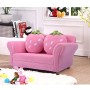 COSTWAY Poltrona per Bambini, Divano Letto per Bambini, in Velluto Corallo con 2 Cuscini, 90 x 54,8 x 48 cm (Rosa)