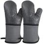 1 paio di Guanti da Forno Resistenti al Calorein, Guanti da Barbecue in Silicone, Guanti da Cucina Antiscivolo, Cotone Guanti da