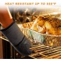 1 paio di Guanti da Forno Resistenti al Calorein, Guanti da Barbecue in Silicone, Guanti da Cucina Antiscivolo, Cotone Guanti da