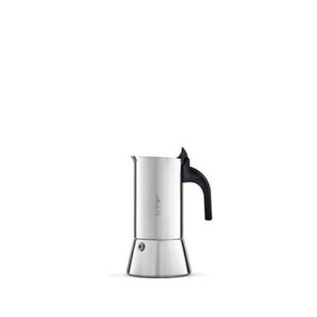 Bialetti Venus Caffettiera in Acciaio Inox, No Induzione, 2 Cups, Inossidabile, Argento