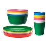 Ikea Kalas - Set di 6 bicchieri e piatti per bambini, multicolore