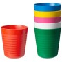 Ikea Kalas - Set di 6 bicchieri e piatti per bambini, multicolore