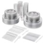 600 Pezzi| Set da Stoviglie Monouso in Plastica Glitter Argento - 100 Piatti Usa e Getta, 100 Piatti da Dessert, 100 Bicchieri, 