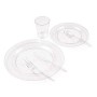 600 Pezzi| Set da Stoviglie Monouso in Plastica Glitter Argento - 100 Piatti Usa e Getta, 100 Piatti da Dessert, 100 Bicchieri, 