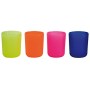 SET DA 21 PEZZI PER FESTA BBQ CAMPEGGIO ESTATE :12 PIATTI 6 BICCHIERI 3 CIOTOLE DA 17, 20 E 24 CM - PLASTICA RIGIDA LAVABILE E R