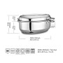 Eono Essentials Teglia per arrosti a induzione ovale, in acciaio inossidabile, con griglia e coperchio e maniglie, lavabile in l
