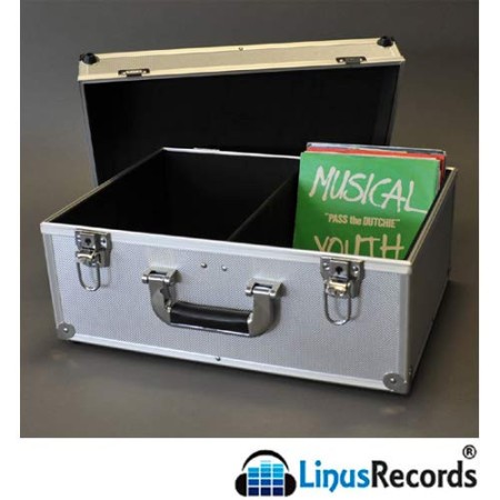 LinusRecords Flight Case Valigia Alluminio per 200 Dischi Vinile 45 Giri 7 Pollici (Silver)