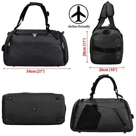 NEWHEY Borsone Palestra Borsa Sportiva con Scomparto per Scarpe Borsa da Viaggio Duffel Bag Uomo Tote Grande Impermeable 40L