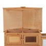 Relaxdays, Naturale Conigliera per Esterni, con Recinto, in Legno, per Conigli per Animali Piccoli, Criceti, 71x154x51,5