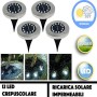JP-LED® 4 Pezzi, Luci Solari Per Giardino Impermeabili Con 12 Led【Lampada Traccia Sentieri Con Ricarica Automatica Energia So