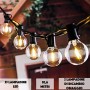 JP-LED Catena Di Luci LED【 Con 27 Lampadine Led G40 】Luci Da Esterno E Da Arredamento 【 Lunghezza 10,6 M 】Catena Luminos