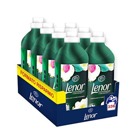 Lenor Ammorbidente Smeraldo & Fiori D’Avorio, 336 Lavaggi, Maxi Formato 8 x 42 Lavaggi