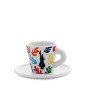 Bialetti Y0TZ034 Set 4 Tazzine Espresso Arte (con Piattini), Porcellana