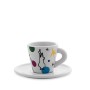Bialetti Y0TZ034 Set 4 Tazzine Espresso Arte (con Piattini), Porcellana