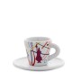 Bialetti Y0TZ034 Set 4 Tazzine Espresso Arte (con Piattini), Porcellana