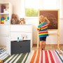 Relaxdays, Bianco-Grigio Portagiochi Bambini, Mobiletto per Giocattoli, Panca con Coperchio, HLP 47x57x30 cm, con Stella, Pannel