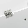 Relaxdays, Bianco-Grigio Portagiochi Bambini, Mobiletto per Giocattoli, Panca con Coperchio, HLP 47x57x30 cm, con Stella, Pannel