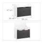 Relaxdays, Bianco-Grigio Portagiochi Bambini, Mobiletto per Giocattoli, Panca con Coperchio, HLP 47x57x30 cm, con Stella, Pannel