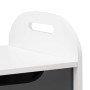 Relaxdays, Bianco-Grigio Portagiochi Bambini, Mobiletto per Giocattoli, Panca con Coperchio, HLP 47x57x30 cm, con Stella, Pannel