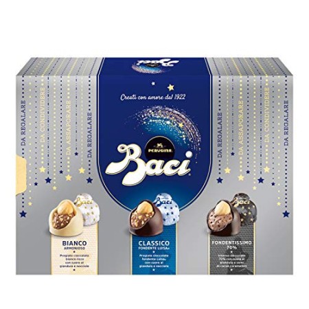 Baci Perugina Cioccolatini Assortiti Ripieni al Gianduia e Nocciola Intera Scatola - 225 Gr