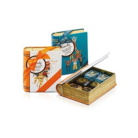 Venchi Scatola Regalo Con Cioccolatini Chocaviar Assortiti, Mini Libro In Latta - Senza Glutine - 150 Gr