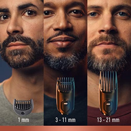 King C. Gillette - Regolabarba da uomo con lame affilate e durature, con 3 pettini