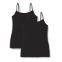 Marchio Amazon - Iris & Lilly Canotta Body Natural Donna, Pacco da 2, 2 x Nero, M, Label: M