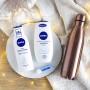 Nivea Happy Balance - Set regalo con borraccia, lozione per il corpo, bagnoschiuma e Labello, piccolo pensiero pieno di momenti 