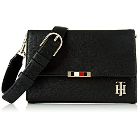 Tommy Hilfiger, CROSSOVER SAFFIANO Donna, Nero, OS