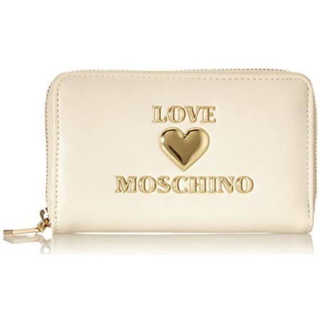 Love Moschino PU, Portafogli donna, Avorio, Normale