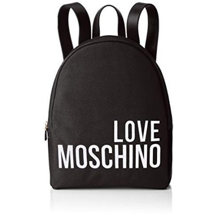 Love Moschino Canvas, Borsa a Zainetto Donna, Nero, 37,5 x 29 x 14 cm