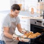 Bestonzon - Set di guanti da forno e presine, resistenti al calore, antiscivolo, adatti per cucinare, grigliare, colore: nero, C