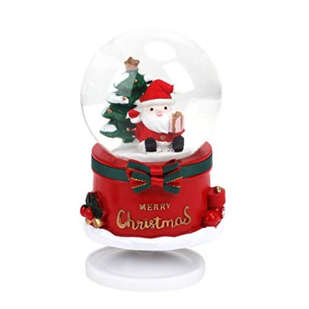 JIAHG - Carillon girevole a 360°, con illuminazione e musica per neonati, ragazzini, bambini, creativi, Babbo Natale, sfera di 