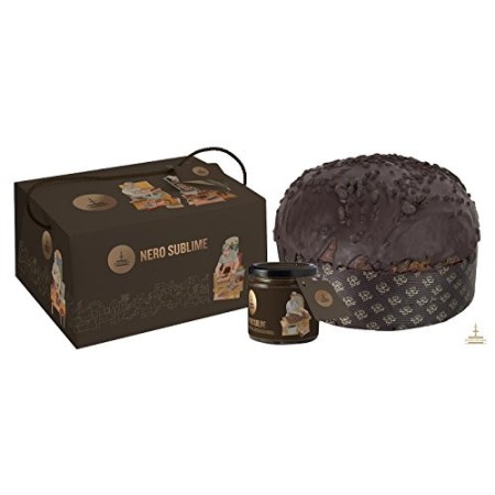 Fiasconaro Panettone Nero Sublime con Gocce Cioccolato e Fragoline - 1000 g