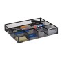 Relaxdays 10022491_46 Portaoggetti da Scrivania 6 Scomparti, Metallo, Nero, 30x38x6 cm