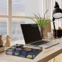 Relaxdays 10022491_46 Portaoggetti da Scrivania 6 Scomparti, Metallo, Nero, 30x38x6 cm