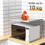Amzdeal Mensola Microonde Forno, Stabile Scaffale da Cucina a Doppio Strato, Mensola Angolare in Metallo e Legno