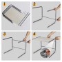 Amzdeal Mensola Microonde Forno, Stabile Scaffale da Cucina a Doppio Strato, Mensola Angolare in Metallo e Legno
