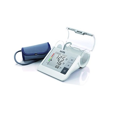 Laica BM2605 Misuratore di Pressione Sanguigna da Braccio Automatico, 90 Memorie, Porta Bracciale, Bracciale Extra-Large, Bianco