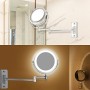 BATHWA Specchio da Parete per Bagno, Specchio per Trucco LED Specchio Cosmetico Pieghevole, Removibile Retrattile Bifacciale Spe