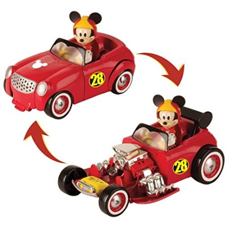 IMC Toys Amici del Rally Mickey Veicolo Trasformabile di Topolino, Colore Rosso, 182813