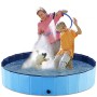 O'woda Piscina per Cani, Pieghevole, Vasca da Bagno per Cani in PVC Ecologico Resistente per Cani Piccoli, Medi E Grande (Blu, 1