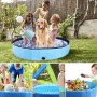 O'woda Piscina per Cani, Pieghevole, Vasca da Bagno per Cani in PVC Ecologico Resistente per Cani Piccoli, Medi E Grande (Blu, 1