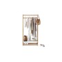 LIFA LIVING Appendiabiti con Specchio, Attaccapanni in 2 ripiani, Per scarpe e vestiti, Legno di bambù e MDF, Alto 1.65 m