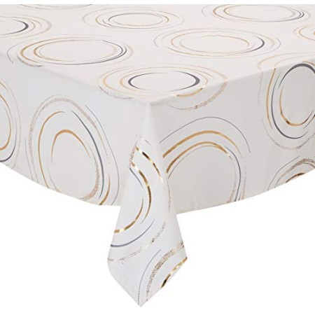 CALITEX - Tovaglia Festive Fusan, 140 x 350 cm, Colore: Avorio