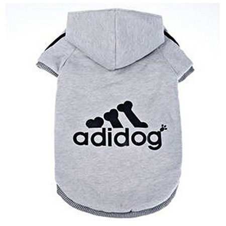 Felpa con cappuccio per cani di taglia grande con scritta in lingua inglese: "adidog", abbigliamento sportivo per animali domest