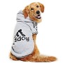 Felpa con cappuccio per cani di taglia grande con scritta in lingua inglese: "adidog", abbigliamento sportivo per animali domest