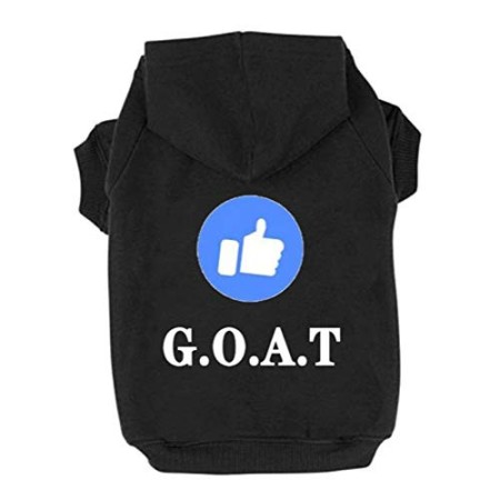 Izefia - Felpa invernale con cappuccio, Trudz Rdc Pet Abbigliamento 'Like' Emoticon per cani, G.O.A.T', caldo maglione invernale