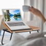 Relaxdays 10021563 Tavolo Porta Pc Inclinabile Supporto Notebook in Legno Vassoio da Letto HxLxP: 23,5 x 56,3 x 31,6 cm Beige